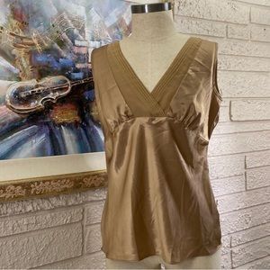 🌹George Satin Polyester Pleated V-Neckline Camisole Top